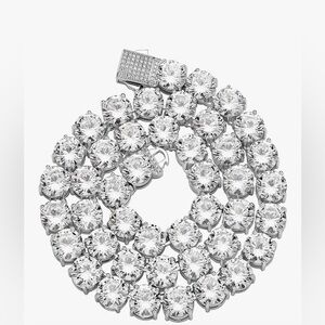 Elegant Silver CZ Tennis Necklace